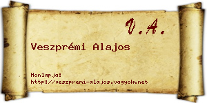 Veszprémi Alajos névjegykártya